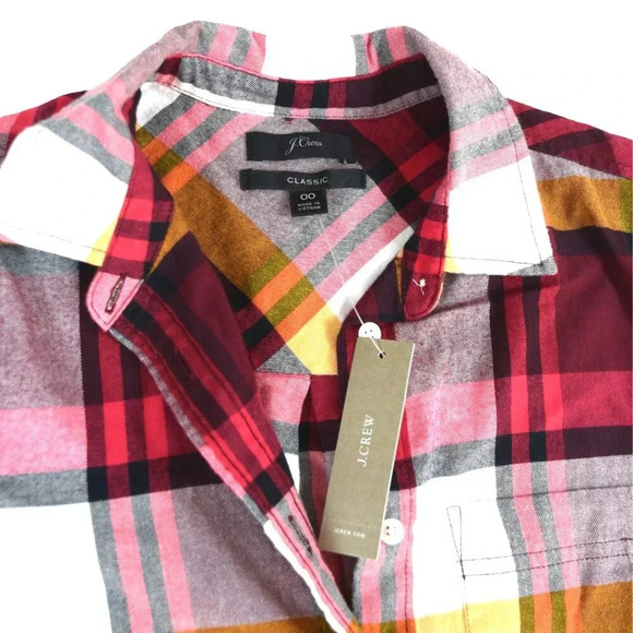 NWT J. Crew || Women's Holiday Flannel Plaid Size 00 XXS Preppy Cozy Cabin - Picture 3 of 10